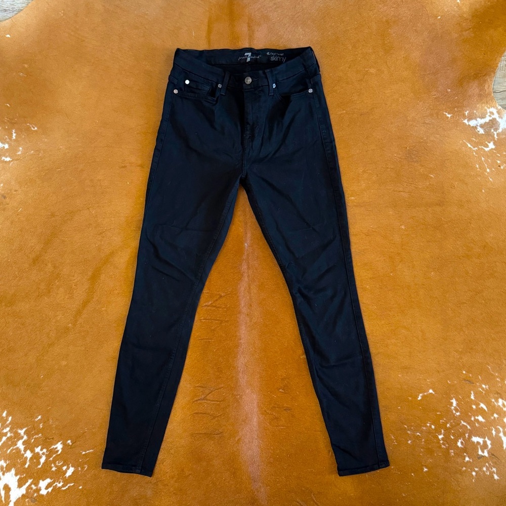 Black high waist skinny jeans 7 by all mankind -